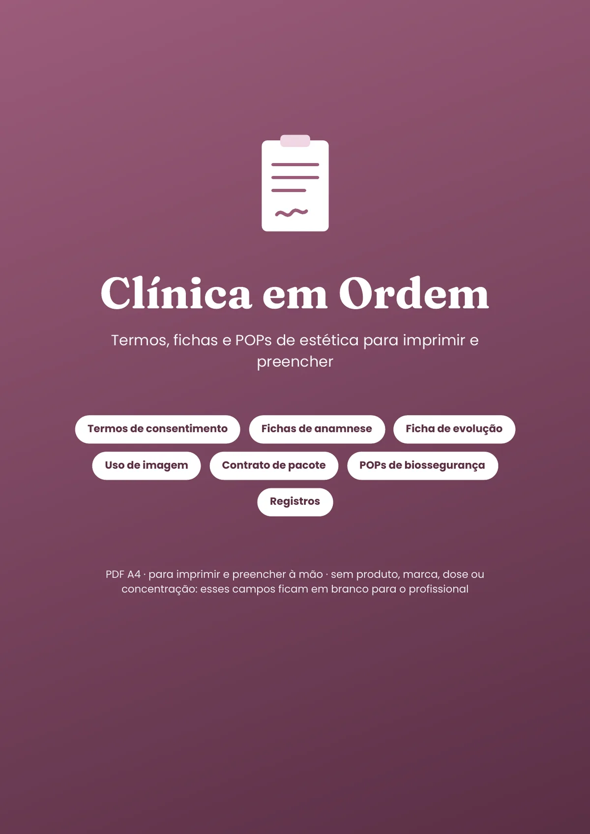 Página real do PDF Clínica em Ordem: capa
